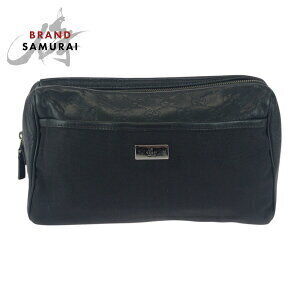 GUCCI Guccissima black leather canvas clutch bag Shoulder